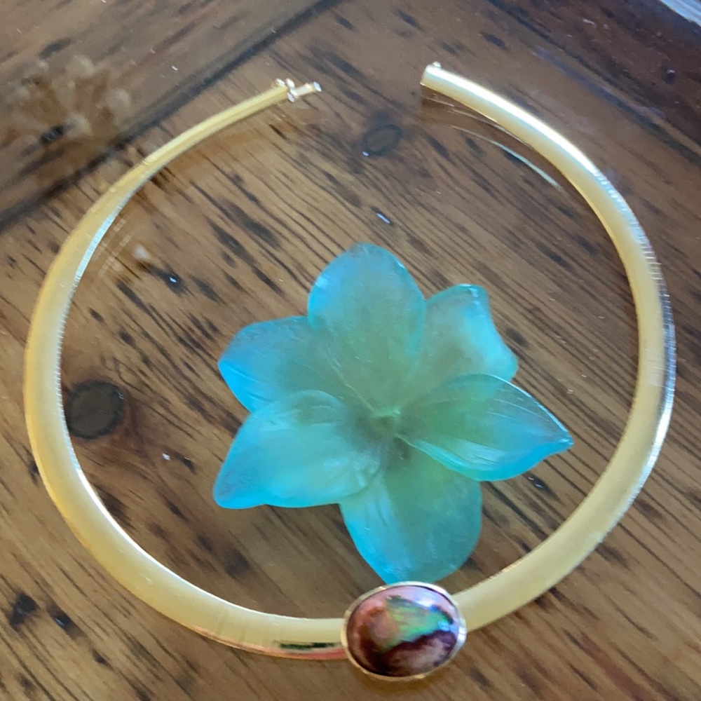 Rare vintage Mexican opal omega slide pendant - Picture 8 of 9